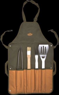 Juego de Herramientas para Barbacoa + Delantal